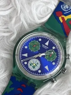 SWATCH スウォッチ 国連50周年記念 クロノグラフ 限定品 腕時計