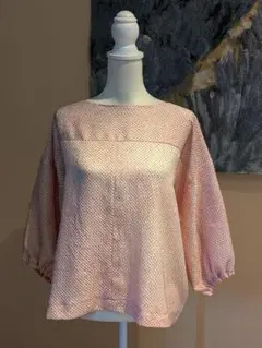 正絹　総絞り　着物リメイク　トップス　プルオーバー　七分袖