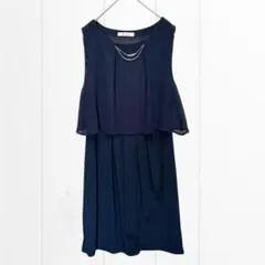 Rag Out ワンピース ネイビー シフォン レイヤード M ノースリーブのサムネイル