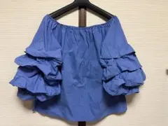 ザラ ZARA WOMAN オフショルダ フリル トップス ブラウス ストライプ