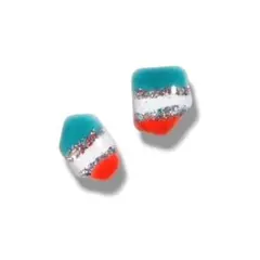 ハンドメイド ピアス イヤリング レジン トリコロール プチプラ