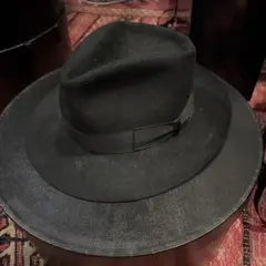 美品】 Borsalino ボルサリーノ フェルトハット 59 イタリア製 黒