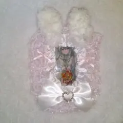 ハンドメイド トレカケースデコ レースデコ ピンク