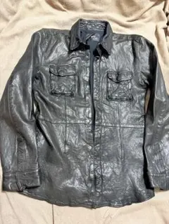 dark wear Cathy Jane 羊皮 レザーシャツ レザージャケットのサムネイル