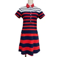 マンシングウェア レディース ゴルフウェア 半袖 ワンピース M ワッペン