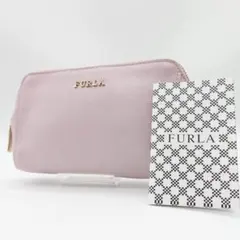 【極美品】 フルラ アクセサリーポーチ コスメ レザー ピンク