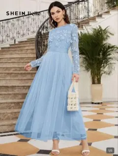限界値下げ！パーティードレス　ライトブルー　SHEIN XLサイズ