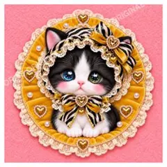 オリジナル新柄】パネル生地 646 ⚮ Baby赤ずきん☆猫 6柄セット