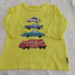 イエローカラー車プリントTシャツ 100