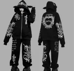 DIMMOIRE ジップアップパーカー ブラック