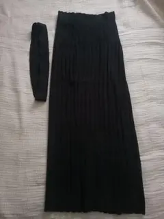 ANT 黒ニットデザインタイトスカートとベルトリボン付き　М　美品