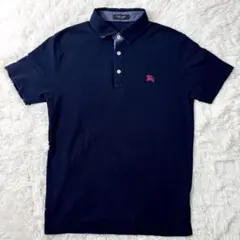 美品✨バーバリーブラックレーベル ポロシャツ ネイビー 刺繍ロゴ ホースロゴ 3