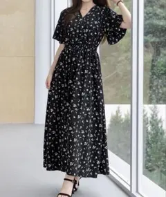 DAY CLOSET 花柄ふんわりロングワンピース