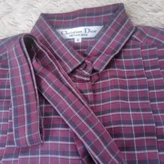Christian Dior チェック柄長袖シャツ M