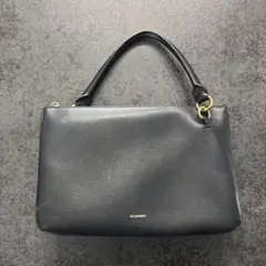 ジルサンダー　ブラックレザーショルダーバッグ