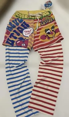 【タグ付き】 LOVE REVOLUTION 重ね着風カラフルパンツ 140のサムネイル