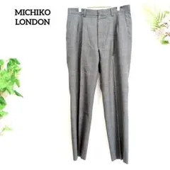 ミチコロンドン スラックス パンツ メンズ 85 グレー グレンチェック　夏のサムネイル