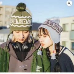 F4NFAN猫耳ビーニー y2k 星 ハンドメイドニット帽 IU - メルカリ