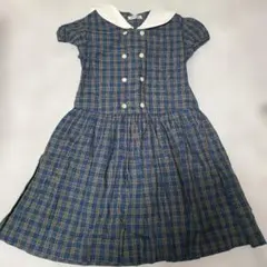 KOBITOQUUN ネイビー チェック 半袖ワンピース　150