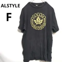 ★ALSTYLE★ カナダ 半袖Tシャツ F ブラック　黒 海外 部屋着 古着