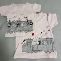 オジコ 半袖Tシャツ　お揃い　動物イラスト Tシャツ 4A 8A セット
