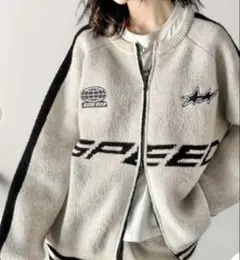 JaVa ジャバコラボ ダブルジップ ニットブルゾン アイボリー Mサイズ