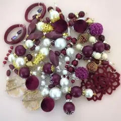 コネクター＆チャーム ボルドー 54個 まとめ売り ハンドメイド 匿名配送