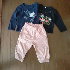 長袖Tシャツ2枚と綿パン　セット