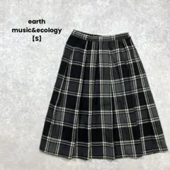 earth music&ecology チェックプリーツスカート　グレー系【S】