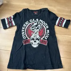 ヒステリックミニ　80 七分袖　ロンTワンピース　スカル