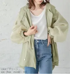 ミントグリーン マウンテンパーカー フリーサイズ
