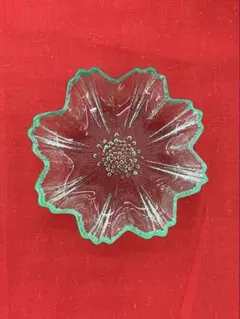 花型 桜 ガラス 皿 昭和レトロ