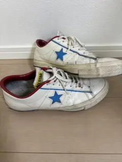 CONVERSE ワンスター スニーカー ホワイト/ブルー/レッド モデル泡盛 