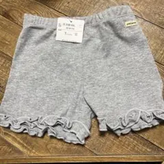 【新品】miki HOUSE グレー フリル半ズボン M(100-110)