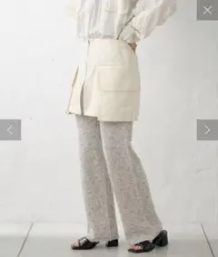 Kastane ジャガードニットパンツ　グレー