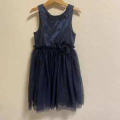 【美品】H&M ネイビー　ノースリーブドレス　ワンピース　キラキラ　結婚式　紺のサムネイル