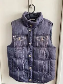 ZARA MAN ダウンベスト サイズL プリントデニム柄