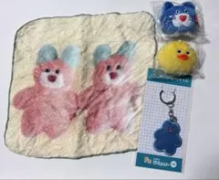 mojojojo.フェイスマスコット.ハンカチ 刺繍キーホルダーセット