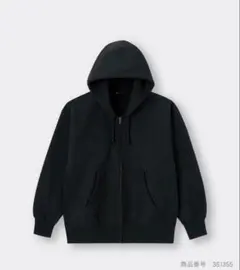 GU ブラック フルジップ パーカー XL ジーユー ヘビーウェイトのサムネイル