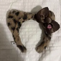 ハローキティ ヒョウ柄カチューシャ USJ リボン付き