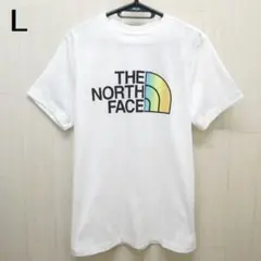 ザ ノースフェイス ハーフドーム 半袖Tシャツ L 白xマルチカラー