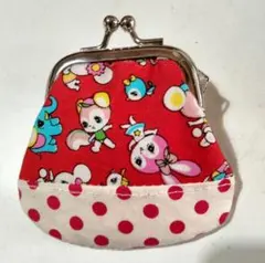 ハンドメイド　昭和レトロ レトロポップ　ポーチ　うさぎ 豆がま口　レトロアニマル