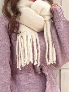 INGNI イング マカロンボリュームストール マフラー アイボリー ホワイト