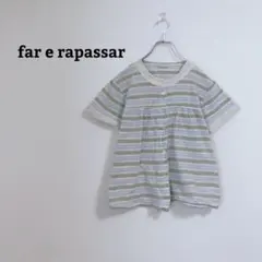 ブラウス　ボーダー　半袖　薄手　カジュアル　レース　クルーネック