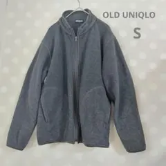 old uniqlo フルジップ フリース ダークグレー S 90s 紺タグ