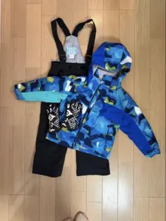子ども用スキーウェア 青系迷彩