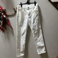 ホワイト ストレートデニム パンツ、GU.29