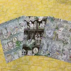 ③ユキエモン　22fabric マロニカブッチャー 22×15 ハギレ3色3種類