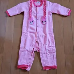 ミキハウス ホットビスケッツ ピンクロンパース 80