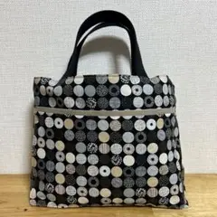 北欧サークル柄　トートバッグ　ブラック　ハンドメイド